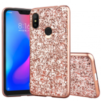 Carcasă sclipitoare pentru Xiaomi Redmi Note 6 Pro - roz-auriu