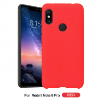 Carcasă de protecție cauciucată, moale, pentru Xiaomi Redmi Note 6 Pro - roșu