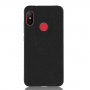 Husă de protecție, din plastic cu piele artificială, pentru Xiaomi Mi A2 Lite - negru