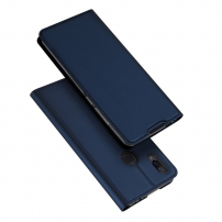 Husă din piele Dux Ducis, cu buzunar de carduri, pentru Xiaomi Redmi Note 7 - albastru