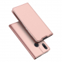 Husă din piele Dux Ducis, cu buzunar de carduri, pentru Xiaomi Redmi Note 7 - roz-auriu