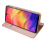 Husă din piele Dux Ducis, cu buzunar de carduri, pentru Xiaomi Redmi Note 7 - roz-auriu