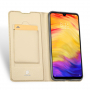 Husă din piele Dux Ducis, cu buzunar de carduri, pentru Xiaomi Redmi Note 7 - auriu