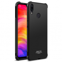 Husă Imak, rezistentă la impact, cu protecție display, pentru Xiaomi Redmi Note 7 - negru metalizat