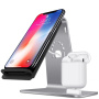 Stație de încărcare pentru Airpods, cu încărcare Qi iPhone / AirPods - gri
