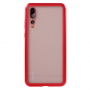 Ramă metalică cu sticlă durificată, pentru Huawei P20 Pro - roșu