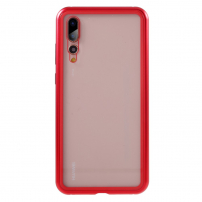 Ramă metalică cu sticlă durificată, pentru Huawei P20 Pro - roșu