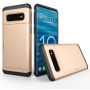 Carcasă din plastic cu compartiment de card, pentru Samsung Galaxy S10 Plus - auriu