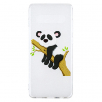 Carcasă din plastic panda și bambus pentru Samsung Galaxy S10 Plus - transparent