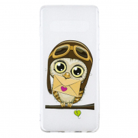 Carcasă din plastic bufniță, cu scrisoare pentru Samsung Galaxy S10 Plus - transparent