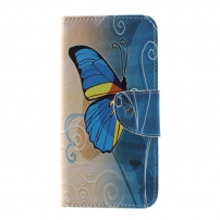 Husă flip Fluture, pentru Samsung Galaxy S10 Plus - albastru