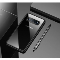 Carcasă transparentă Usams, cu ramă, pentru Samsung Galaxy S10 - negru