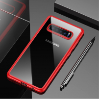 Carcasă transparentă Usams, cu ramă, pentru Samsung Galaxy S10 - roșu