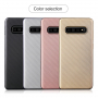 Carcasă din plastic cu textură de fibre de carbon, pentru Samsung Galaxy S10 Plus - negru