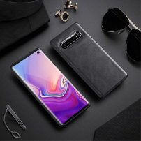 Carcasă X-Level cu suprafață din piele, pentru Samsung Galaxy S10 - negru