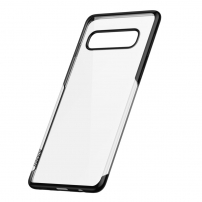 Carcasă Baseus, din plastic transparent, cu ramă, pentru Samsung Galaxy S10 Plus - negru