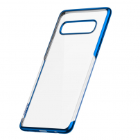 Carcasă Baseus, din plastic transparent, cu ramă, pentru Samsung Galaxy S10 Plus - albastru