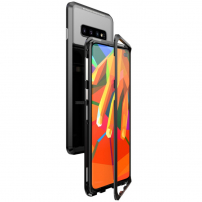 Carcasă Luphie cu ramă magnetică și sticlă durificată, pentru Samsung Galaxy S10 Plus - negru