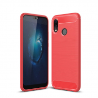 Carcasă din plastic cu textură șlefuită, na Huawei P20 Lite - roșu