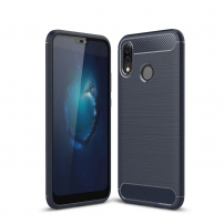 Carcasă din plastic cu textură șlefuită, pentru Huawei P20 Lite - albastru închis