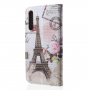 Husă flip Turnul Eiffel, pentru Huawei P20 Pro - roz vechi