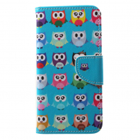 Husă flip bufnițe, pentru Huawei P20 Pro - albastru