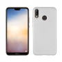 Carcasă din plastic cu textură carbon, pentru Huawei P20 Lite - argintiu