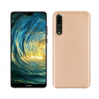 Carcasă din plastic cu textură carbon, pentru Huawei P20 Pro - auriu