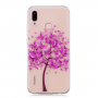 Carcasă din plastic roz copac, pentru Huawei P20 Lite - transparent