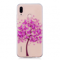 Carcasă din plastic roz copac, pentru Huawei P20 Lite - transparent