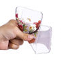 Carcasă din plastic cerb cu flori, pentru Huawei P20 Lite - transparent
