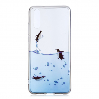 Carcasă din plastic pinguini, pentru Huawei P20 - transparent