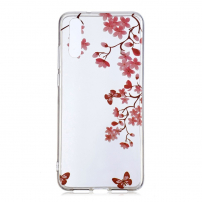 Carcasă din plastic flori de sakura, pentru Huawei P20 - transparent