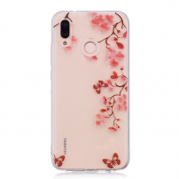 Carcasă din plastic flori de sakura, pentru Huawei P20 Lite - transparent