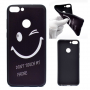 Carcasă din plastic emoticon, pentru Huawei P Smart - negru