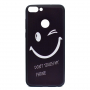 Carcasă din plastic emoticon, pentru Huawei P Smart - negru