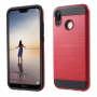 Carcasă din plastic cu textură șlefuită, pentru Huawei P20 Lite - roșu