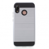 Carcasă din plastic cu textură șlefuită, pentru Huawei P20 Lite - argintiu