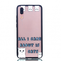 Carcasă din plastic întărit pisici, pentru Huawei P20 - transparent