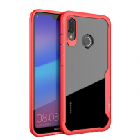 Carcasă transparentă Ipaky, cu ramă, pentru Huawei P20 Lite - roșu