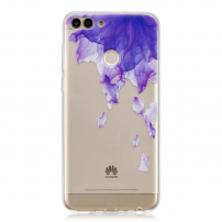 Carcasă din plastic albastru petale, pentru Huawei P smart - transparent