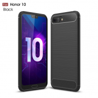 Husă de protecție, din plastic, cu textură șlefuită, pentru Honor 10 - negru