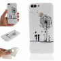 Carcasă din plastic păpădie și copii, pentru Huawei P Smart - alb