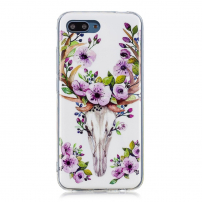Carcasă din plastic luminos în întuneric craniu de cerb, pentru Honor 10 - naturală