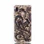 Carcasă cu textură diamant 3D, Floral, pentru Huawei P20 Lite - transparent