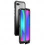 Ramă metalică Luphie, cu sticlă durificată, pentru Honor 10 - negru / transparent