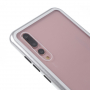 Ramă metalică Luphie, cu sticlă durificată, pentru Huawei P20 Pro - argintiu / transparent