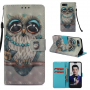 Husă flip bufniță, pentru Honor 10 - gri
