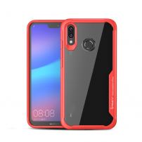 Carcasă transparentă Ipaky, cu ramă, pentru Huawei Nova 3 - roșu