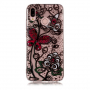 Carcasă din plastic fluture cu broderie, pentru Huawei P20 Lite - transparent